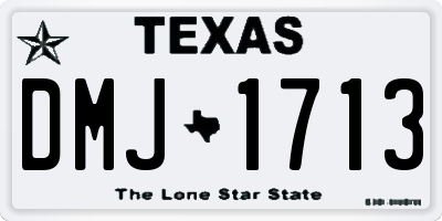 TX license plate DMJ1713