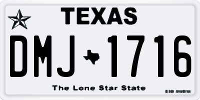 TX license plate DMJ1716