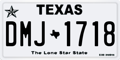 TX license plate DMJ1718