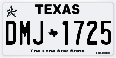 TX license plate DMJ1725