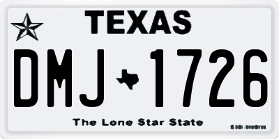 TX license plate DMJ1726