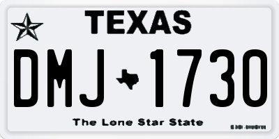 TX license plate DMJ1730