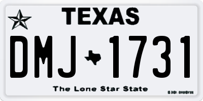 TX license plate DMJ1731