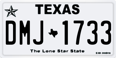 TX license plate DMJ1733