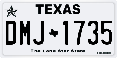 TX license plate DMJ1735