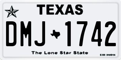 TX license plate DMJ1742