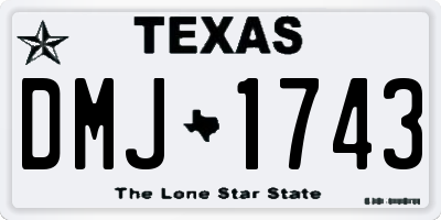 TX license plate DMJ1743