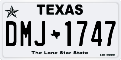 TX license plate DMJ1747