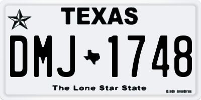 TX license plate DMJ1748