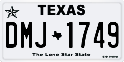 TX license plate DMJ1749