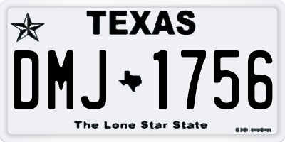 TX license plate DMJ1756