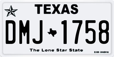 TX license plate DMJ1758