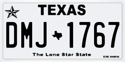TX license plate DMJ1767