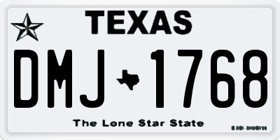 TX license plate DMJ1768
