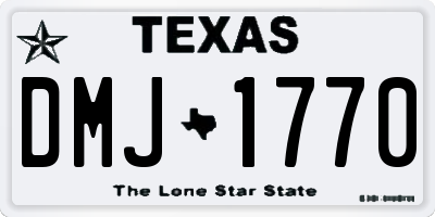 TX license plate DMJ1770