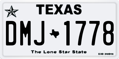 TX license plate DMJ1778