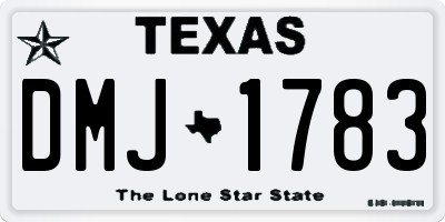 TX license plate DMJ1783