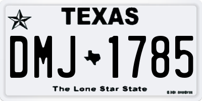 TX license plate DMJ1785
