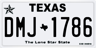 TX license plate DMJ1786