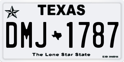 TX license plate DMJ1787