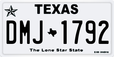TX license plate DMJ1792