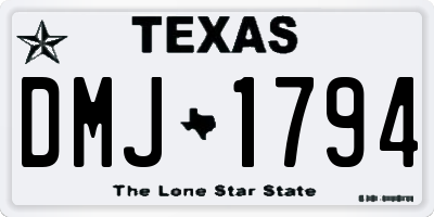 TX license plate DMJ1794