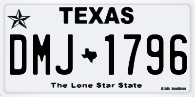 TX license plate DMJ1796