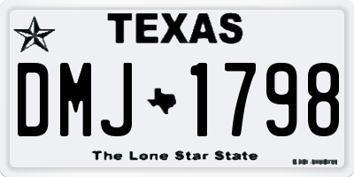TX license plate DMJ1798