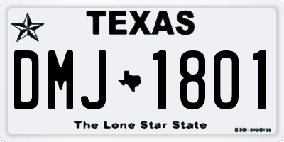TX license plate DMJ1801