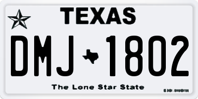 TX license plate DMJ1802