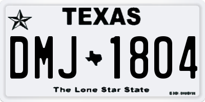 TX license plate DMJ1804