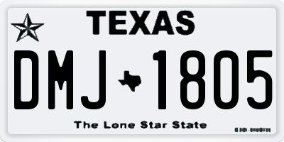 TX license plate DMJ1805