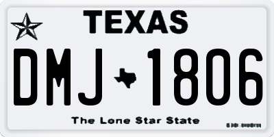 TX license plate DMJ1806