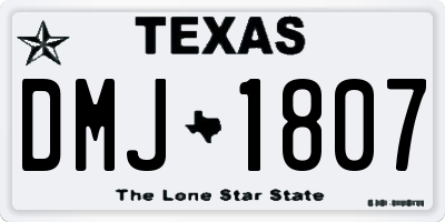 TX license plate DMJ1807