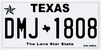 TX license plate DMJ1808