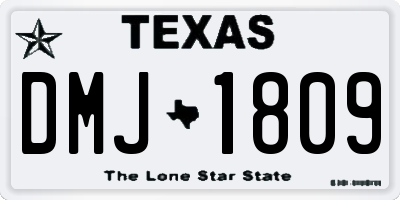 TX license plate DMJ1809