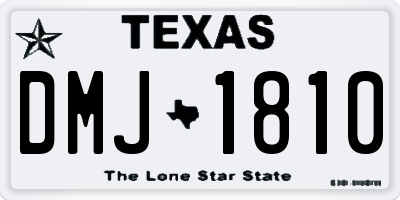 TX license plate DMJ1810