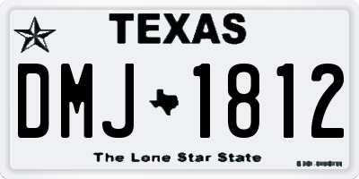 TX license plate DMJ1812