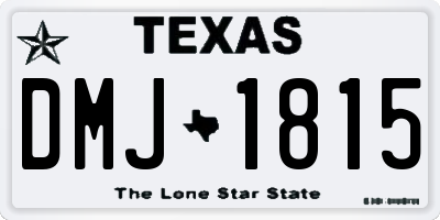 TX license plate DMJ1815