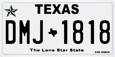 TX license plate DMJ1818