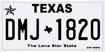 TX license plate DMJ1820