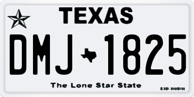 TX license plate DMJ1825