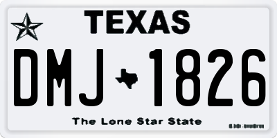 TX license plate DMJ1826