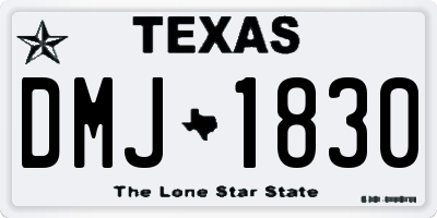 TX license plate DMJ1830