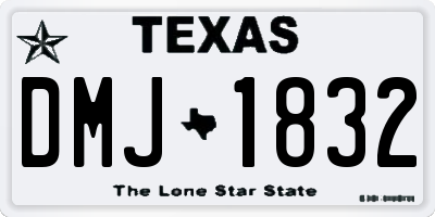 TX license plate DMJ1832