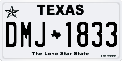 TX license plate DMJ1833