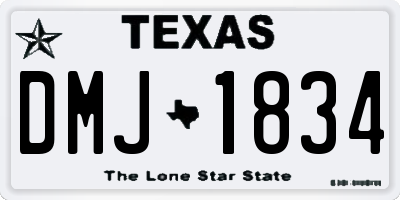 TX license plate DMJ1834
