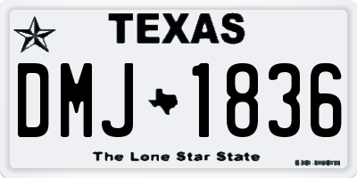 TX license plate DMJ1836
