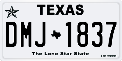 TX license plate DMJ1837