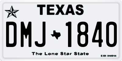 TX license plate DMJ1840